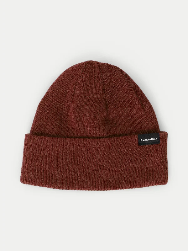 Cozy Knitted Hat for Winter Sports-The Merino Wool Beanie in Cappuccino