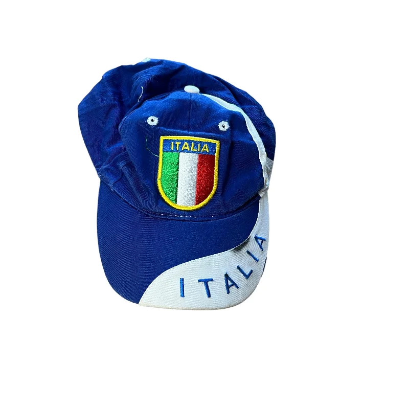 Simple Snapback Cap for Easy Wear-Vintage 90s Blue Italy Football Cap