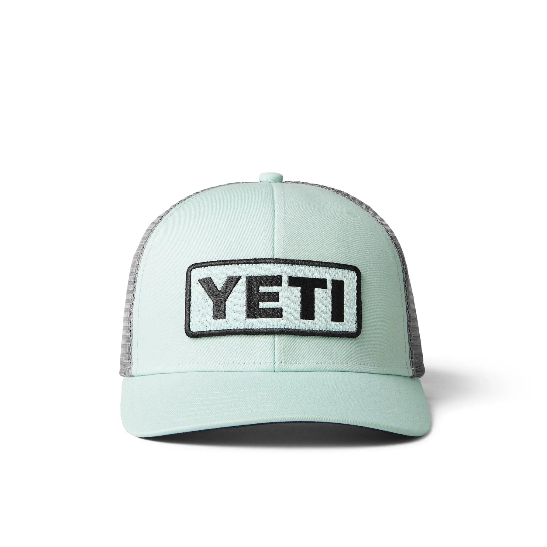 Stylish Newsboy Cap for Fashion-Forward Look-Yeti Logo Badge Trucker Hat in Ice Mint