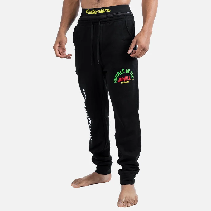 Trendy Ripped Jeans for Edgy Style-MUHAMMAD ALI RUMBLE KINSHASA STAMP SWEAT PANT