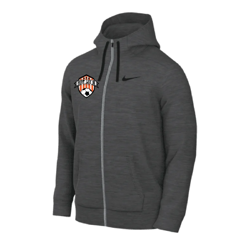 Simple Zip Hoodie for Easy Casual Style-Fort Lee SC FAN Nike Fleece Full-Zip Hoodie Grey