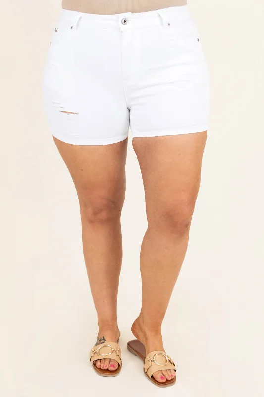 Classic Khaki Shorts for Versatile Styling-My Day Shine Shorts, White