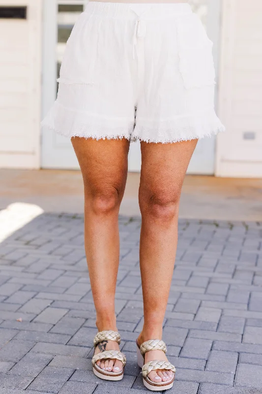 Stylish Leather Shorts for High-End Fashion-Best In Town Shorts, Off White