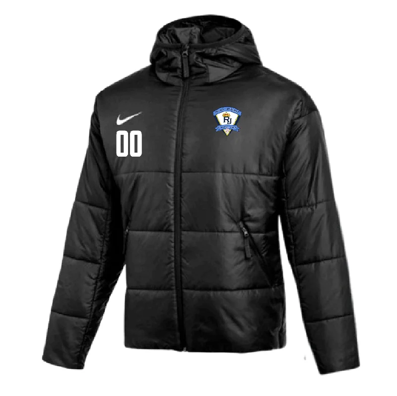 Zip-Up Hooded Jacket for Layering Style-Real NJ FC Nike Therma-Fit Academy Pro 24 Jacket Black