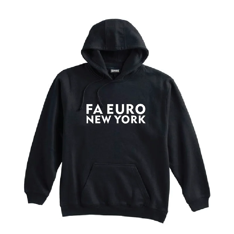 Warm Hooded Jacket for Outdoor Adventures-FA Euro New York FAN (Transfer) Pennant Super 10 Hoodie Black