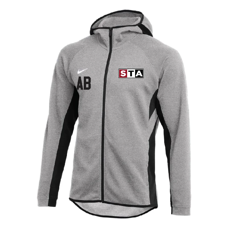 Breathable Hoodie for Summer Nights-STA Boys ECNL Nike Showtime Full-Zip Hoodie Grey