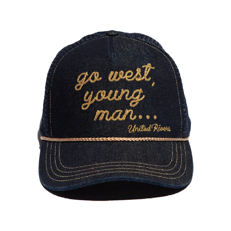 Soft Merino Wool Beanie Hat for Comfort-UR "GO WEST, YOUNG MAN..." TRUCKER HAT