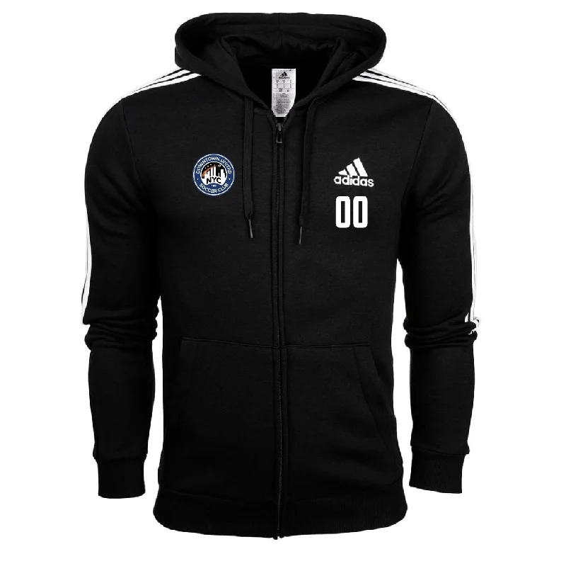 Classic Black Hoodie for Timeless Wear-DUSC Boys adidas Three Stripe Fleece Hoodie - Black