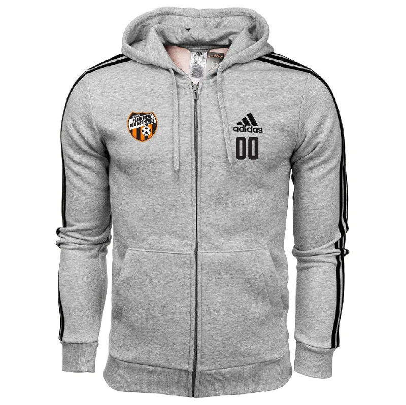 Long Sleeve Hoodie for Extra Warmth-POBSC adidas Three Stripe Fleece Hoodie - Grey