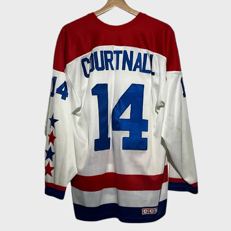 Functional Hiking Hat for Nature Lovers-Vintage Geoff Courtnall Washington Capitals Autographed Jersey L