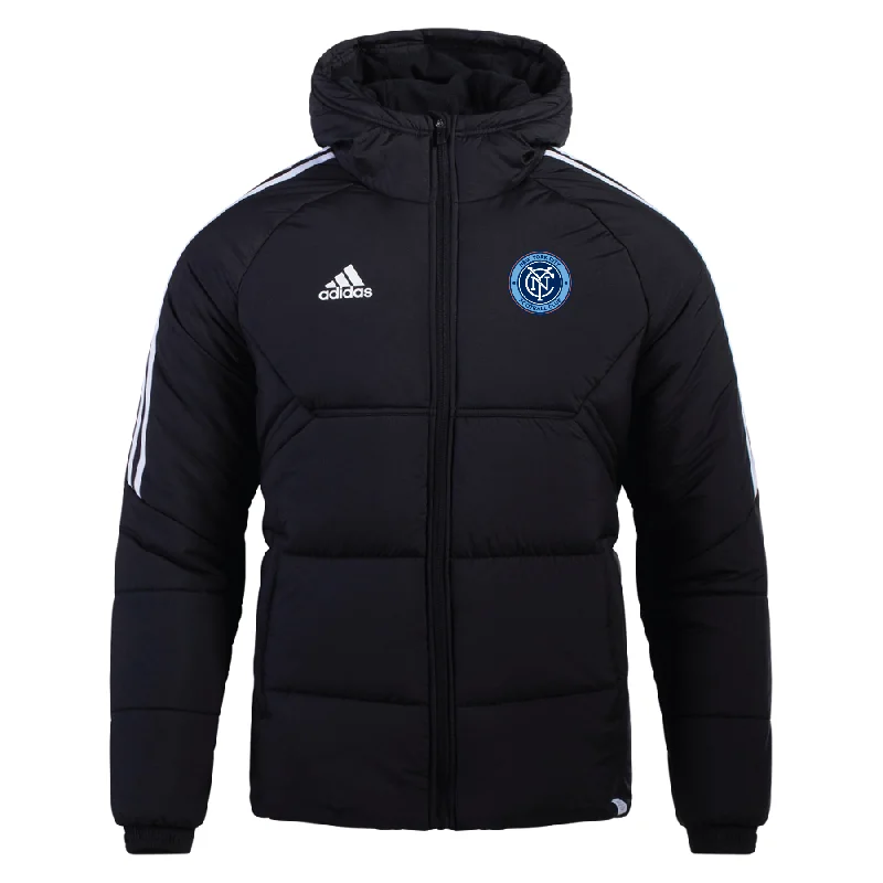 Cool Utility Jacket for Outdoor and Everyday Wear-NYCFC Coaches adidas Condivo 22 Winter Jacket Black