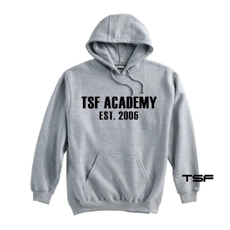 Trendy Hoodie with Graphics for Modern Appeal-TSF Academy 2005 Pennant Super 10 Hoodie Grey