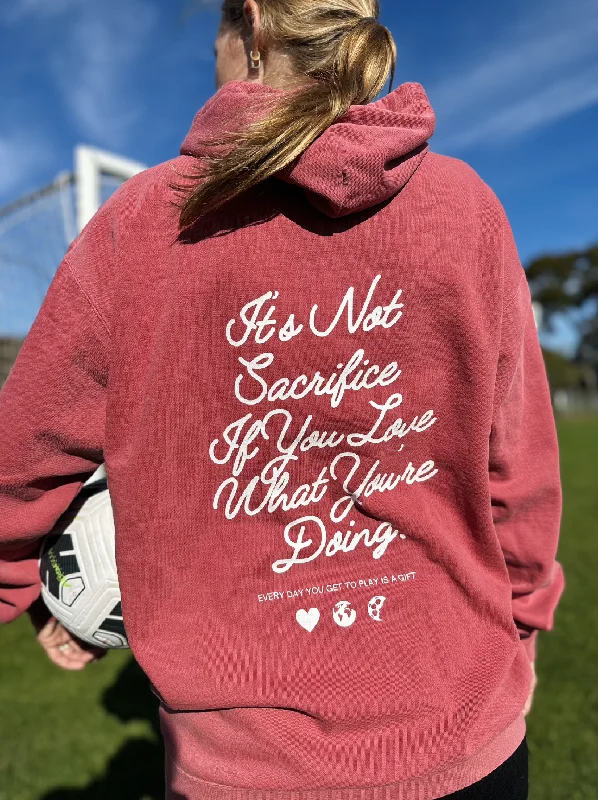 Soft Beanie Hat for Cold Weather Comfort-It's Not Sacrifice If You Love What You're Doing Adult Hooded Sweatshirt