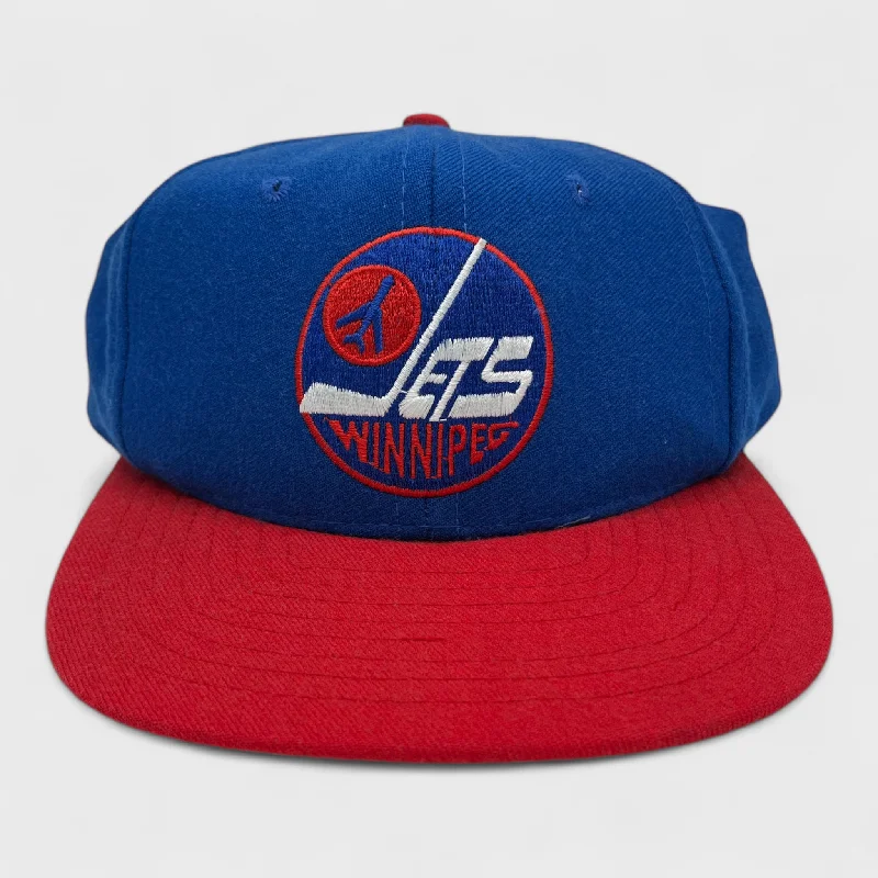 Trendy High Crown Hat for Bold Look-Vintage Winnipeg Jets Snapback Hat