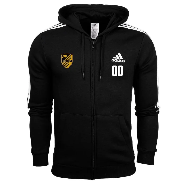 Soft Cotton Hooded Sweatshirt for Comfort-Playmaker Futbol Academy adidas Three Stripe Fleece Hoodie - Black