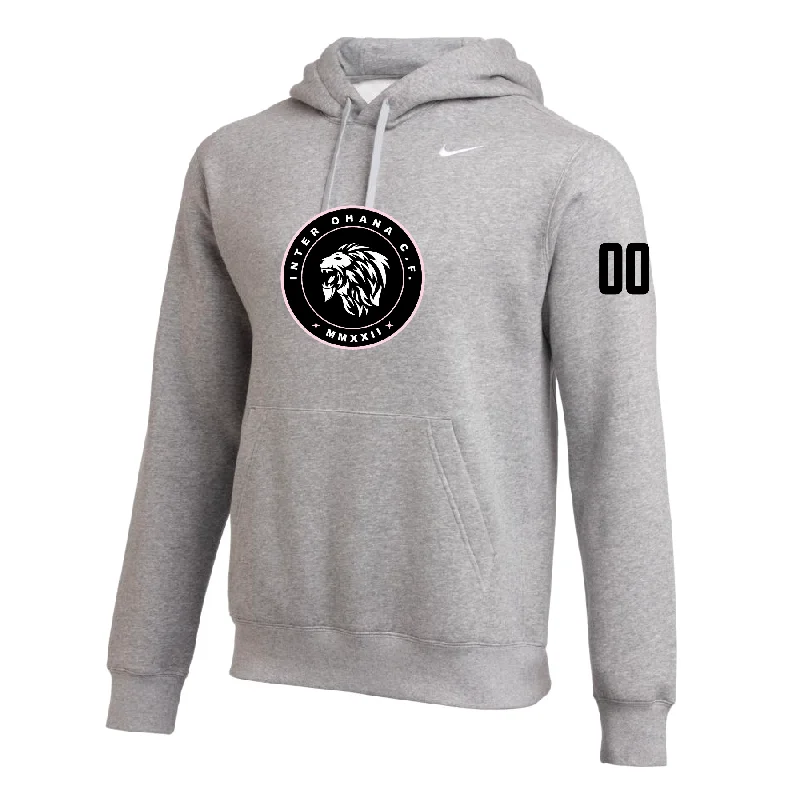 Warm Fleece-Lined Hoodie for Cold Weather-Inter Ohana Travel (Logo) Nike Club Hoodie Grey