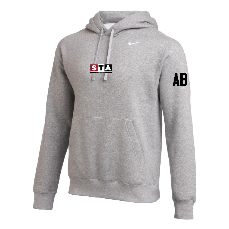 Sports Hoodie for Active Lifestyle-STA Girls Academy (Patch) Nike Club Hoodie Grey