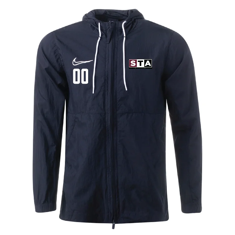 Lightweight Fleece Zip-Up Jacket for Layering-STA Girls Academy Nike Academy 19 Rain Jacket Black