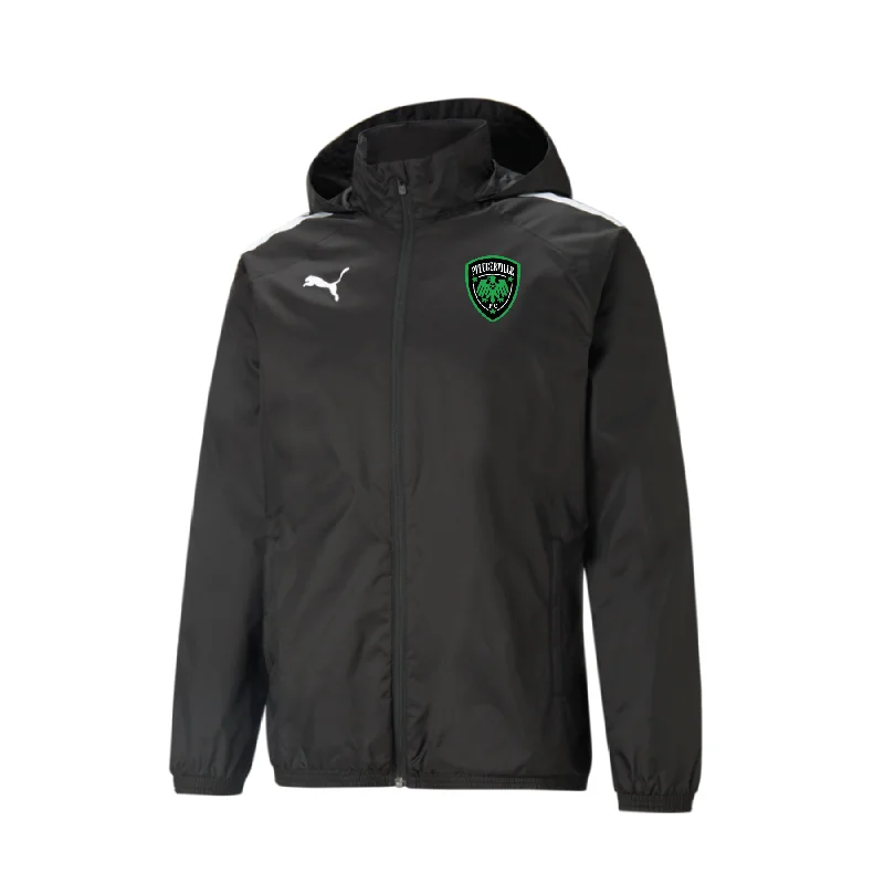 Casual Quilted Jacket for Everyday Wear-Pflugerville FC Coaches Puma Team Liga 25 All Weather Jacket Black