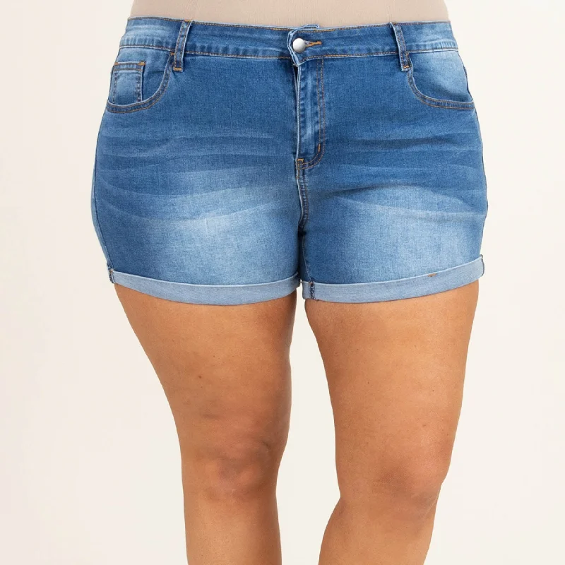 Loose Fit Beach Shorts for Comfort-Flawlessly Perfect Shorts, Medium Wash