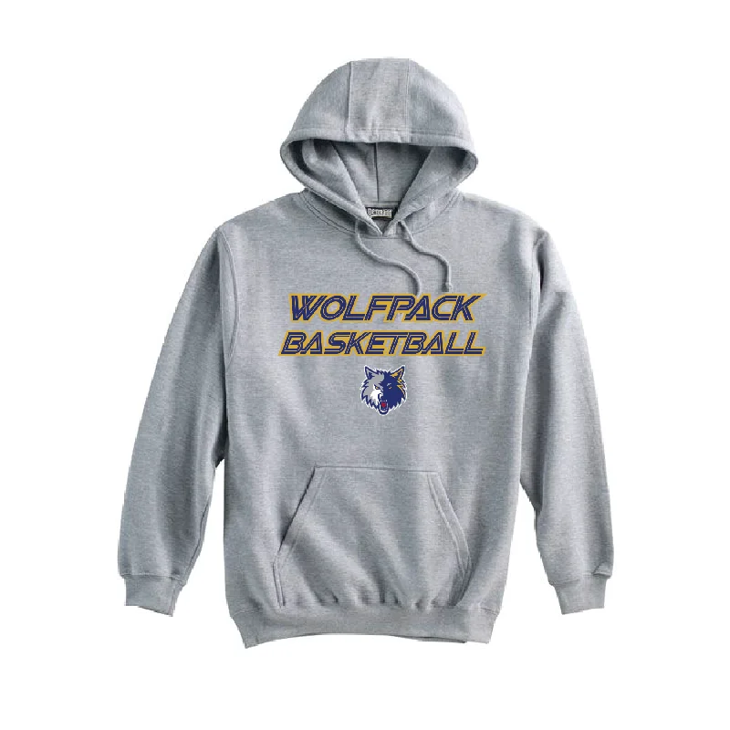 Premium Quality Hoodie for Luxury Comfort-Wolfpack Basketball FAN Pennant Super 10 Hoodie Grey