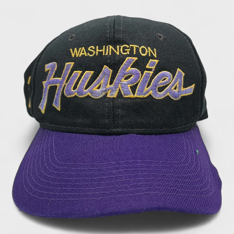 Eco-Friendly Straw Hat for Sustainable Fashion-Vintage Washington Huskies Script Snapback Hat