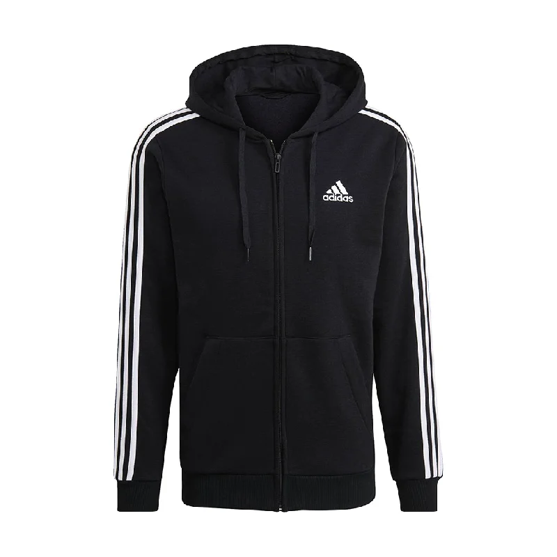 Classic Black Hoodie for Timeless Wear-adidas Three Stripe Fleece Hoodie Black