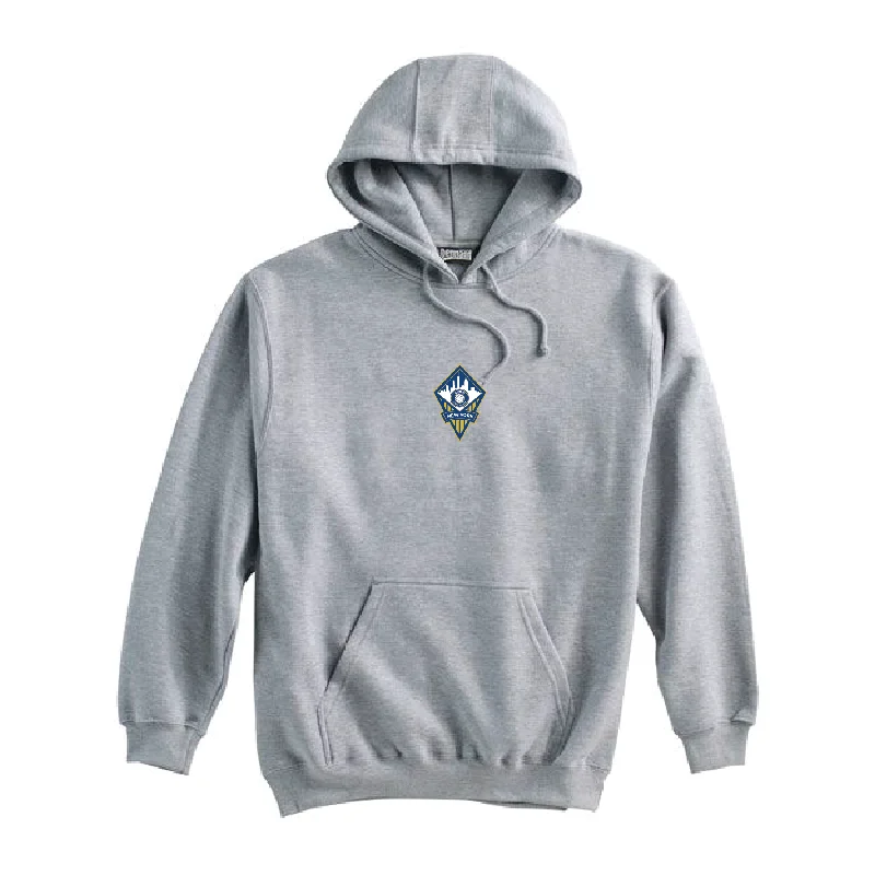 Functional Workout Hoodie for Athletes-FA Euro New York (Patch) Pennant Super 10 Hoodie Grey