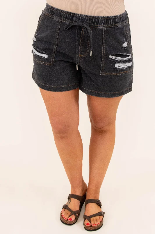 Casual Lightweight Shorts for Warm Weather-Catch The Tide Shorts, Black