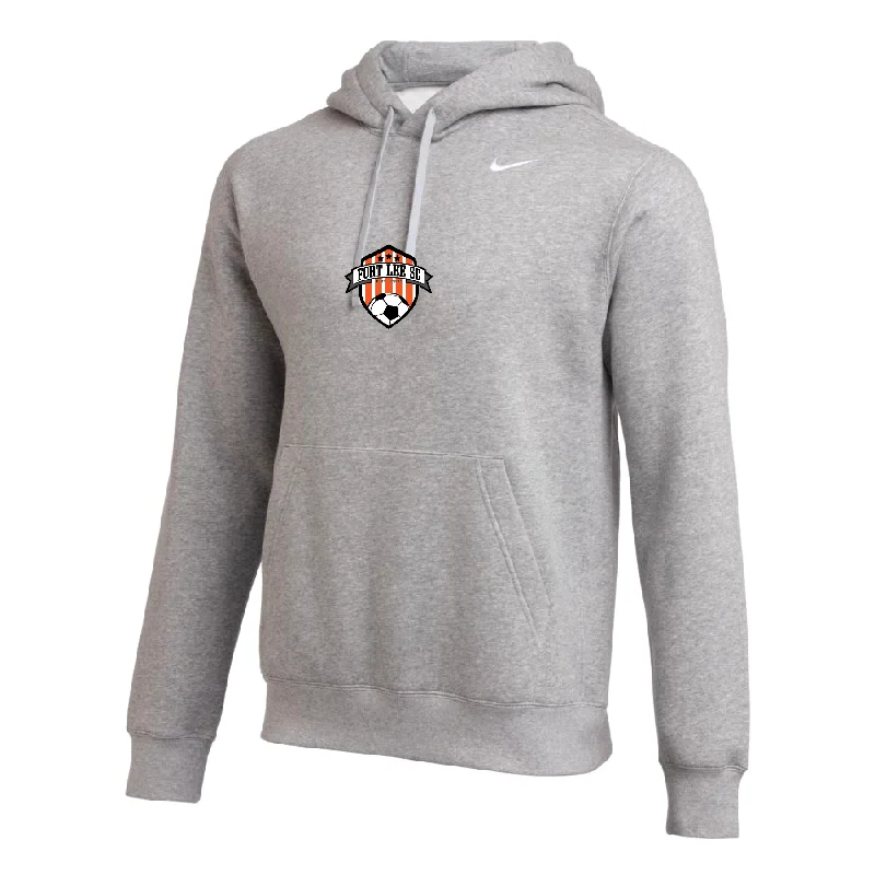 Breathable Hoodie for Summer Nights-Fort Lee SC FAN (Patch) Nike Club Hoodie Grey