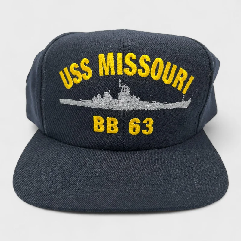 Trendy Beanie Hat with Logo for Stylish Vibes-Vintage USS Missouri BB 63 Snapback Hat