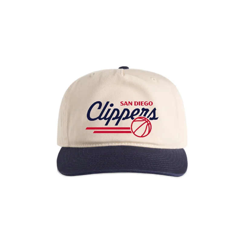 Elegant Felt Hat for Formal Occasions-SD CLIPPERS RETRO HAT (WHT/NAVY)