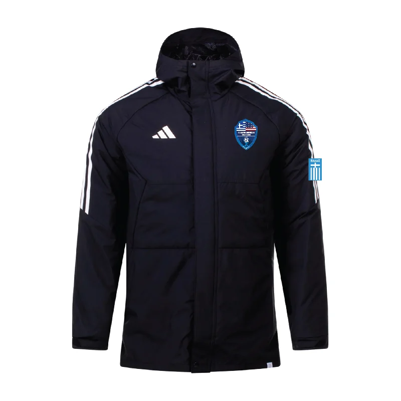 Casual Quilted Jacket for Everyday Wear-NY Greek American FAN adidas Condivo 22 Stadium Parka Jacket Black