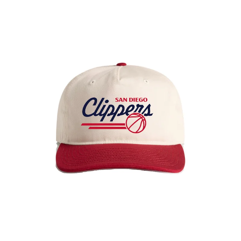 Soft Cashmere Hat for Luxury Comfort-SD CLIPPERS RETRO HAT (WHT/RED)