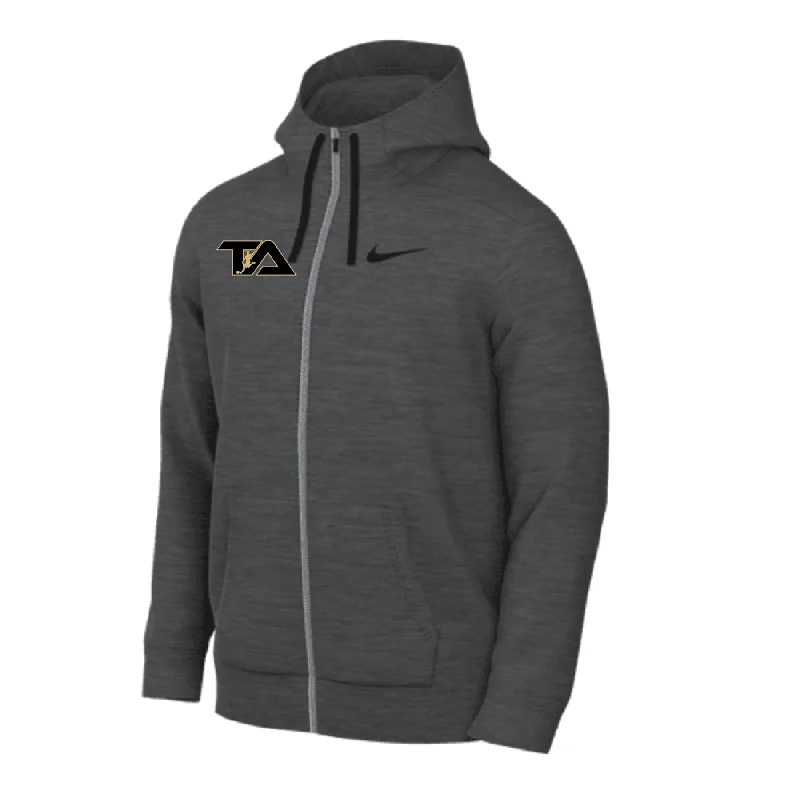 Heavyweight Hoodie for Cold Winter Days-Tech Academy Nike Fleece Full-Zip Hoodie Grey