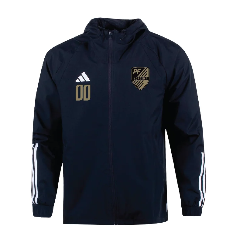 Casual Zip-Up Jacket for Easygoing Wear-Playmaker Futbol Academy adidas Tiro 23 All Weather Jacket Black