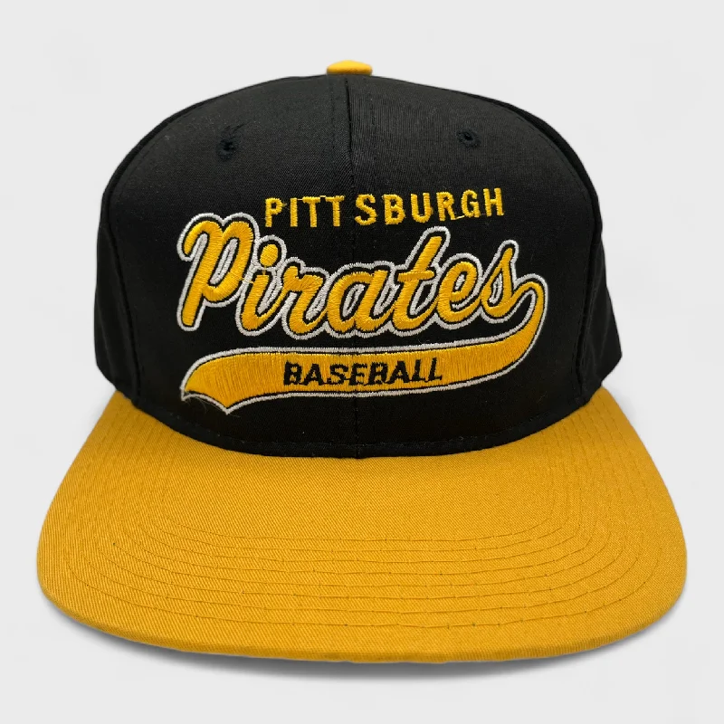 Sporty Running Hat for Fitness and Fun-Vintage Pittsburgh Pirates Script Snapback Hat