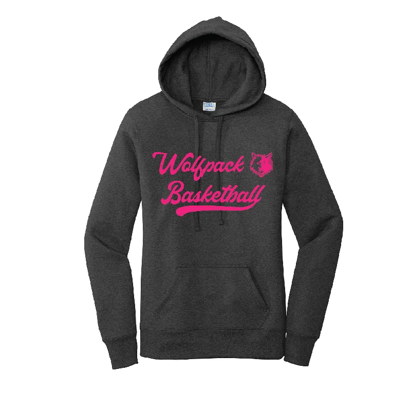 Stylish Oversized Hoodie for Comfortable Look-Wolfpack Basketball AUTHENTICS Port & Company Ladies Hoodie Dark Grey