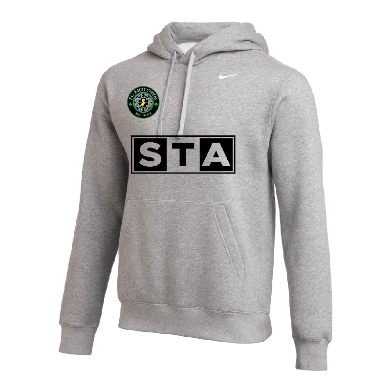 Hooded Sweatshirt for Layered Looks-STA Motown FAN Nike Club Hoodie Grey