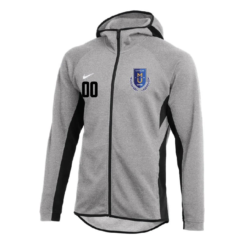 Graphic Print Zip Hoodie for Stylish Looks-Montclair United Match Fit Nike Showtime Full-Zip Hoodie Grey