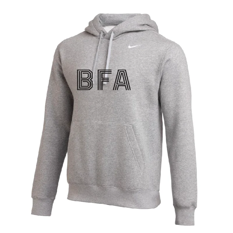 Classic Black Hoodie for Timeless Wear-BFA FAN (Name) Nike Club Hoodie Grey