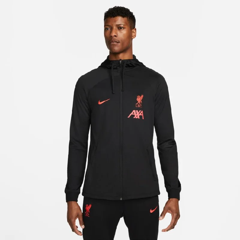 Hooded Puffer Jacket for Warmth and Style-Men's Nike Liverpool Dry Strike Hooded Jacket - Black