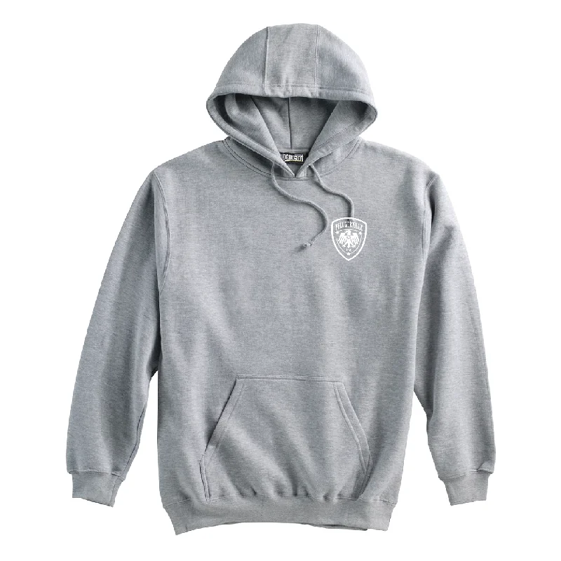 Warm Hooded Jacket for Outdoor Adventures-Pflugerville FC FAN (Patch) Pennant Super 10 Hoodie Grey