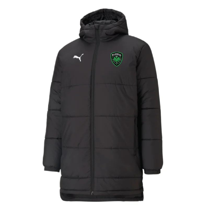 Modern Zip-Up Jacket for Stylish Comfort-Pflugerville FC Coaches Puma Bench Winter Jacket Black