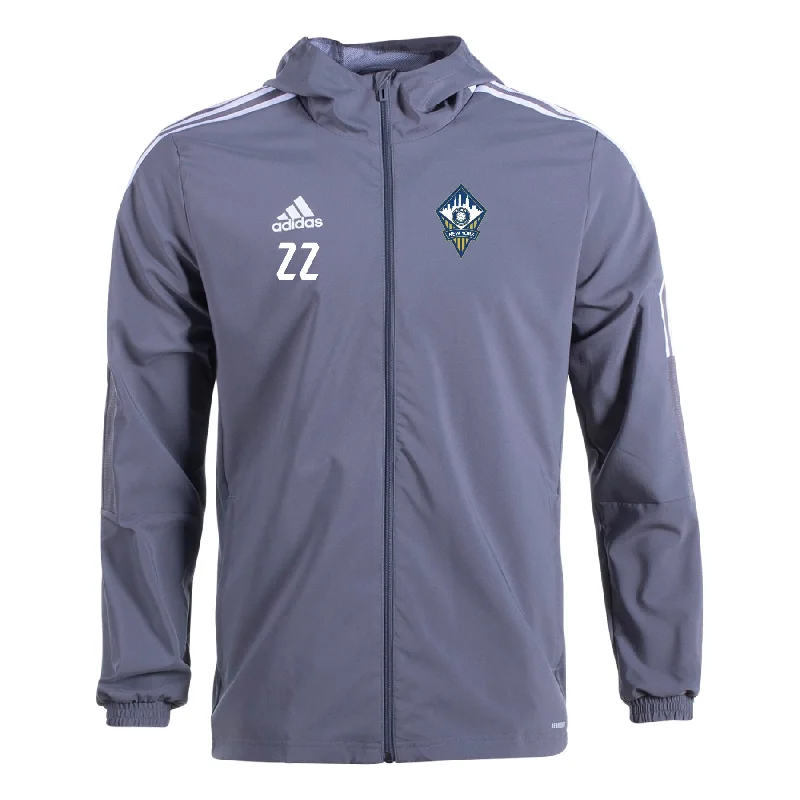 Lightweight Windbreaker Jacket for Active Outdoors-FA Euro New York MLS NEXT 2022-24 Rain Jacket (Grey)