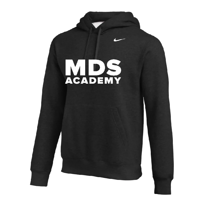 High-Collar Hoodie for Extra Coverage-MDS Academy (Name) Nike Club Hoodie Black