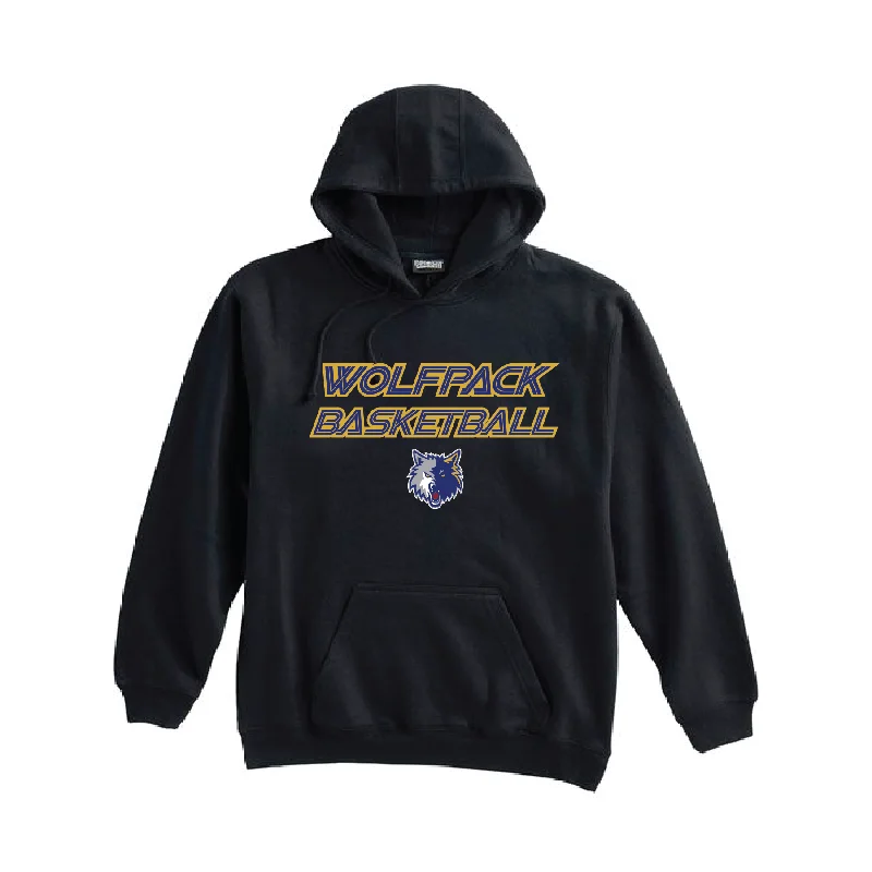 Performance Hoodie for Workout Sessions-Wolfpack Basketball FAN Pennant Super 10 Hoodie Black