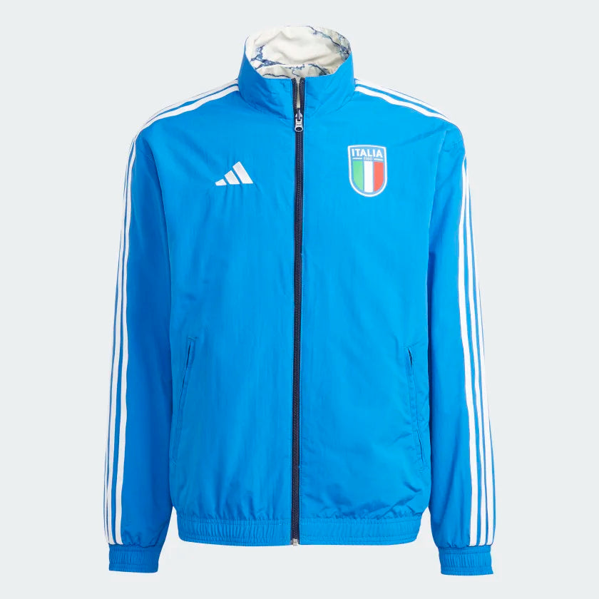 Comfortable Wool Jacket for Cold Winter Evenings-Men's adidas Italy REVERSIBLE Anthem Jacket 2023