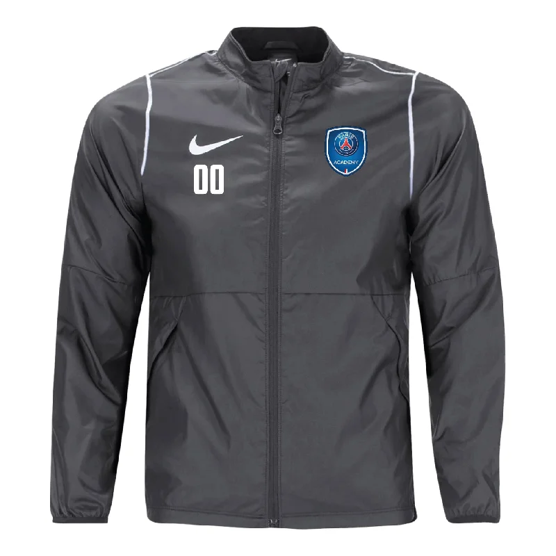 Modern Fit Trench Coat Jacket for Smart Style-PSG Academy Los Angeles Nike Park 20 Rain Jacket Grey