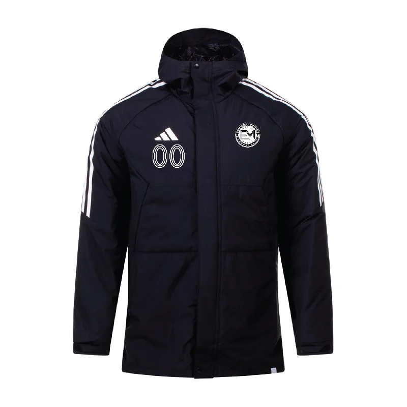 Trendy Sherpa Fleece Jacket for Cold Weather-EMSC Uruguayan Athletico adidas Condivo 22 Stadium Parka Jacket Black